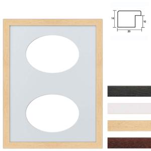Houten galeriekader Top Cube voor 2 motieven, 30x40 cm ovale knipsel