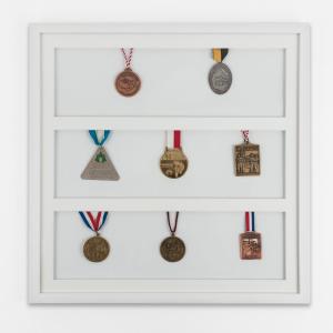 Medaillekader 50x50 cm, wit
