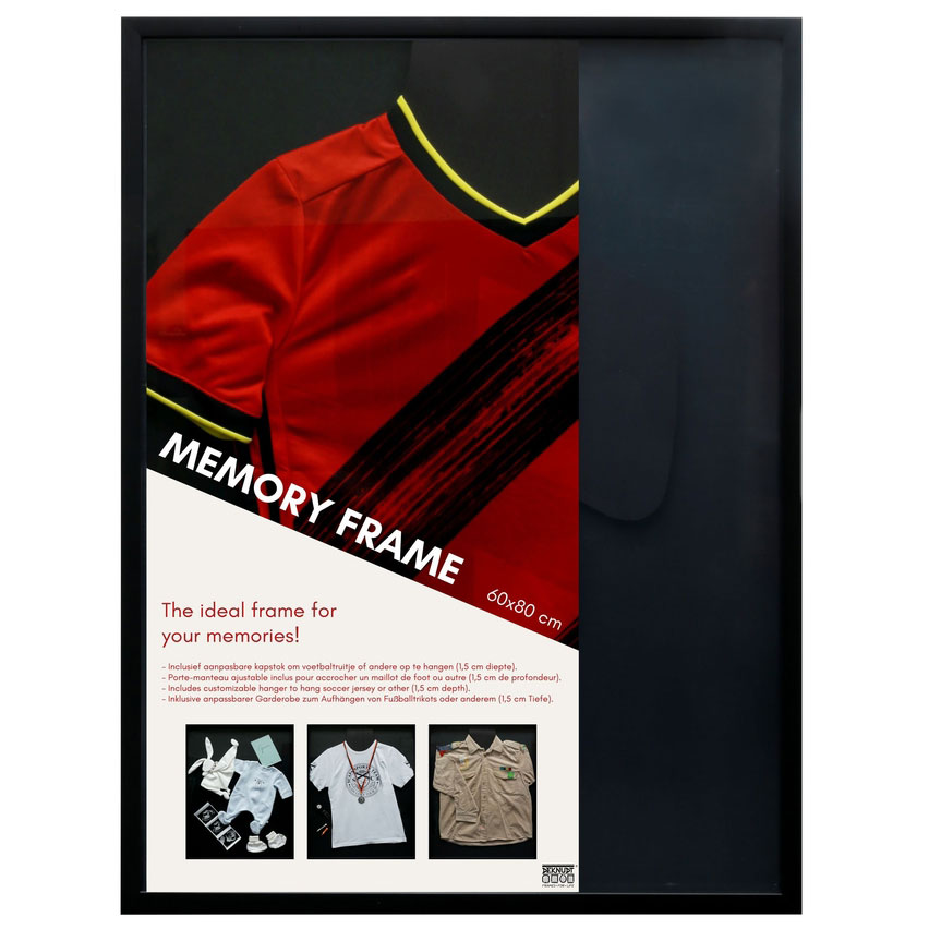Memory Frame - fotokader voor shirts en herinneringen 60x80 cm zwart - | AllesLijsten.be