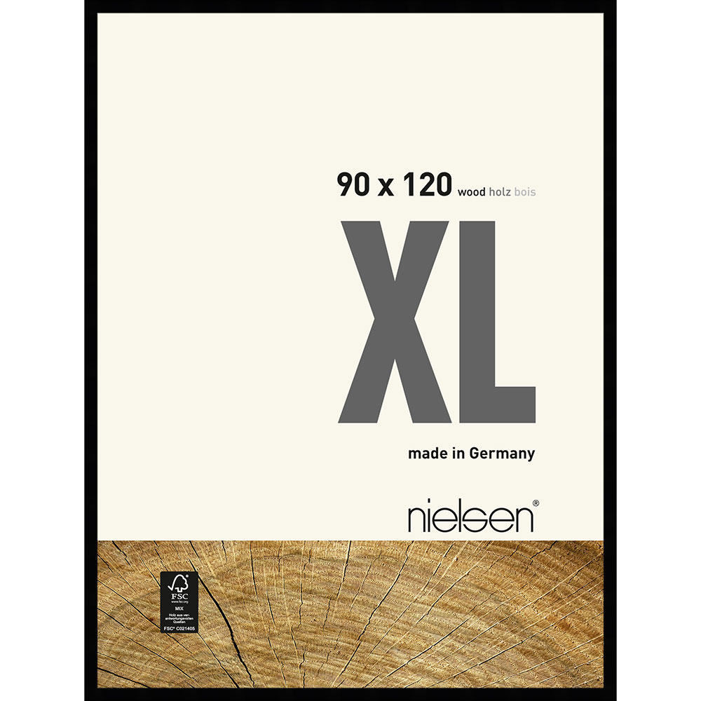 timer Hulpeloosheid Gevlekt Nielsen Lijst van hout Quadrum XL 90x120 cm - zwart - normaal glas |  AllesLijsten.be