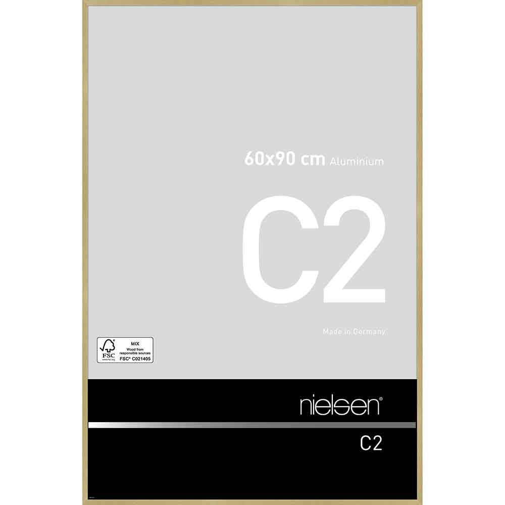 Lijst van aluminium C2 60x90 cm | goud, mat | normaal glas