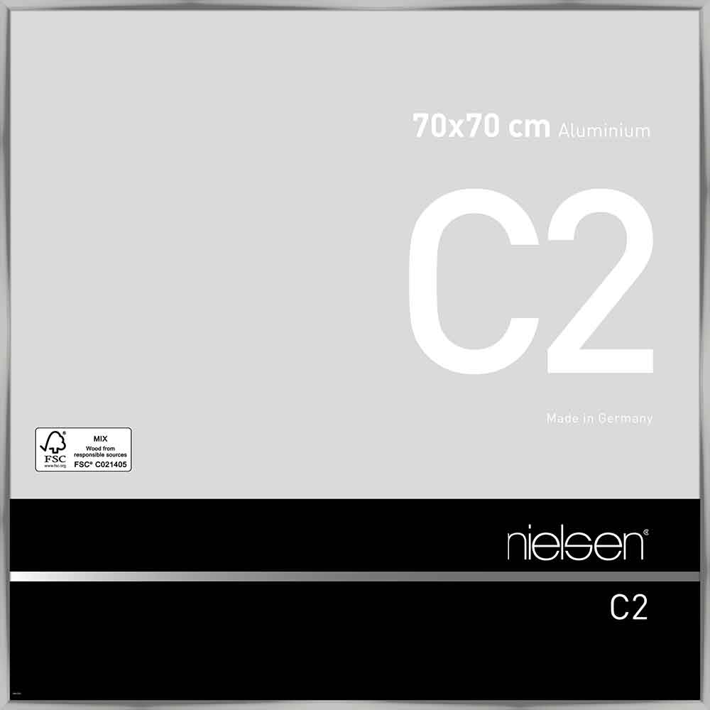 Lijst van aluminium C2 70x70 cm | zilver, glanzend | normaal glas